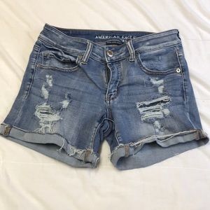 AE distressed jean shorts